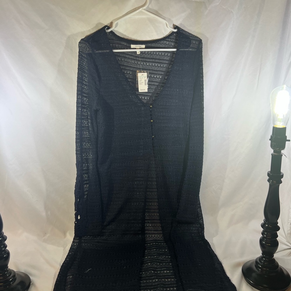 Maurices Black Open Knit Cardigan